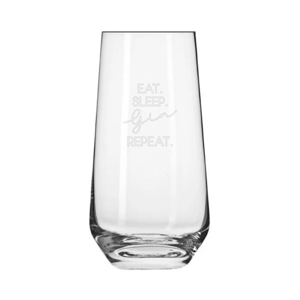 East Sleep Repeat Engraved Highball Glass