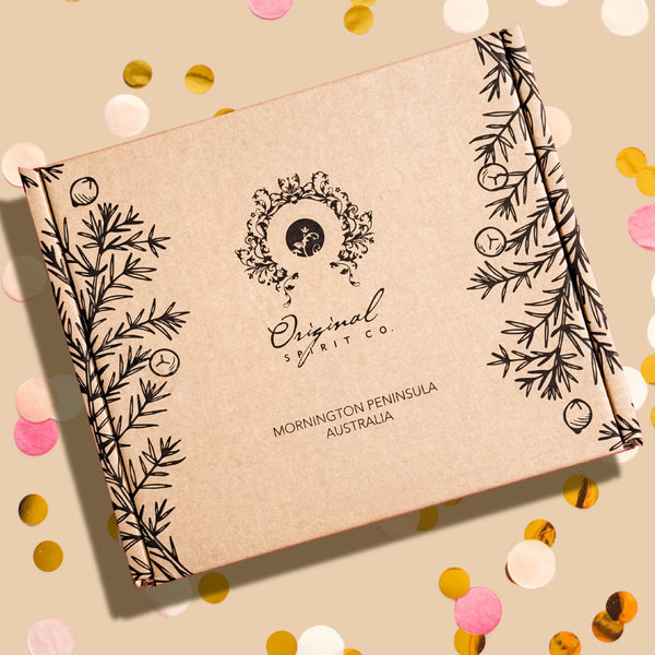 Close up of our Original Spirit Co Gift Box