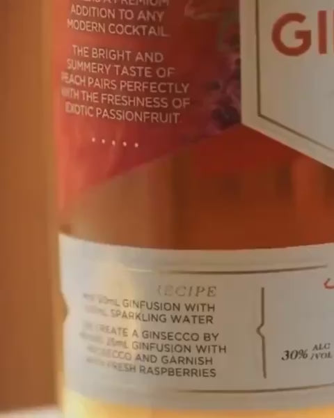 Video showcasing an easy-to-make cocktail with Original Spirit Co.'s Peach & Passionfruit GinFusion, highlighting its vibrant colour and refreshing taste.