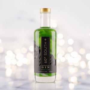 Bottle of Apple & Lime 60º South Glitter Gin 