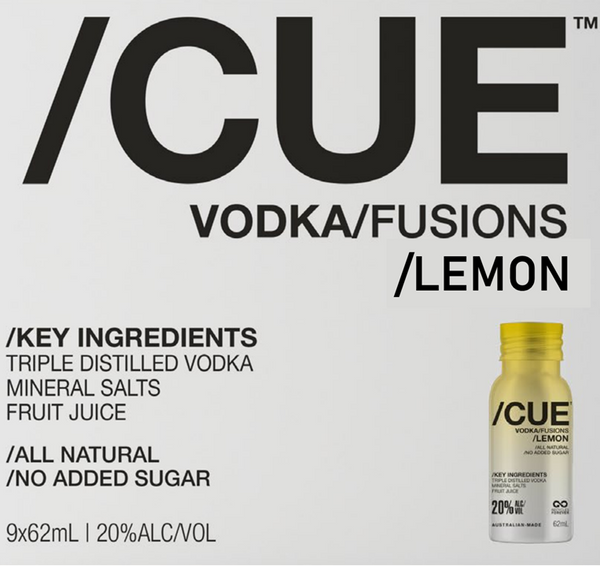 /CUE VODKA/FUSIONS /LEMON 9-Pack