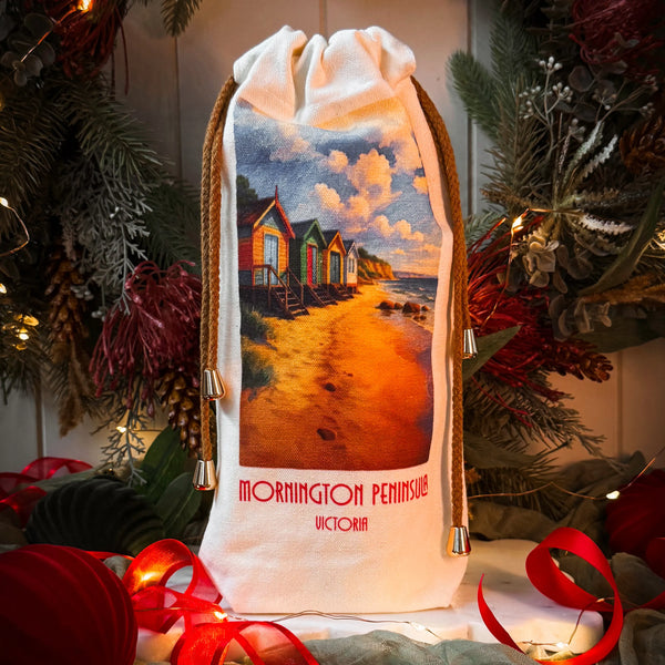 Original Spirit Co Mornington Peninsula Canvas Gift Bag in a festive setting