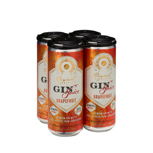 Four pack of readay to drink Grapefruit Gin N Juice - Gin meets Soda - an instant cocktail.